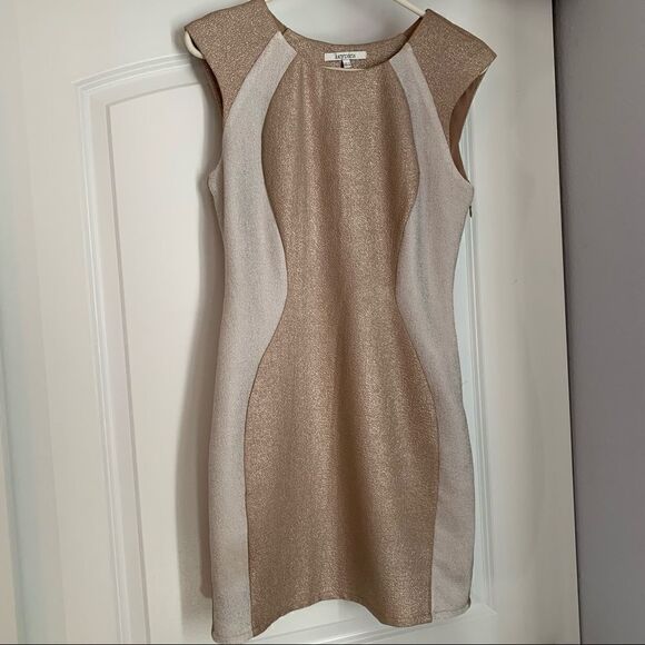 Lucy Paris Gold Reflective Shimmer Mini Dress - Picture 1 of 7